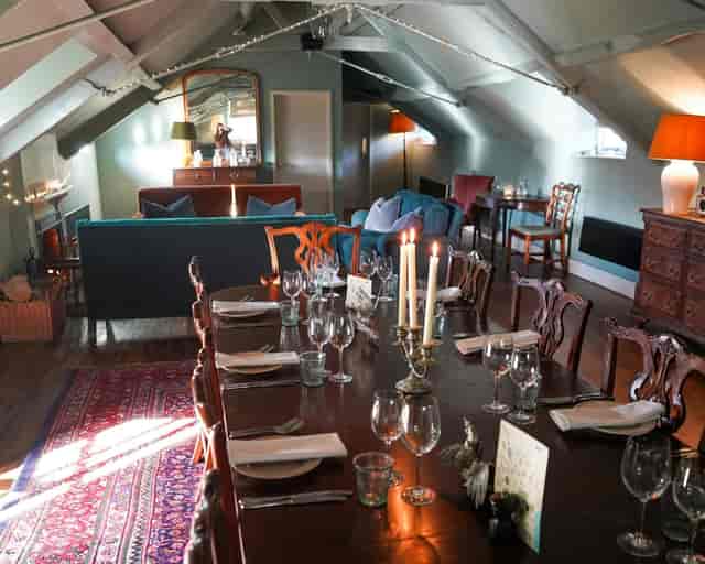 Bake Barn interior for intimate private dining and corporate events at Fonthill Estate.