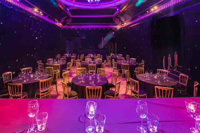 The Ballroom at The Voodoo Rooms with elegant gala banquet seating for corporate awards dinners.
