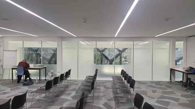 Ealing Central Library seminar room with minimalist design, ideal for professional workshops.