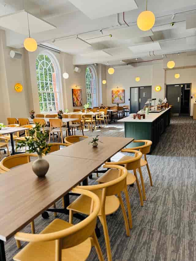 Sakura Cafe Woburn House: Modern breakout space for corporate workshops and catered events.