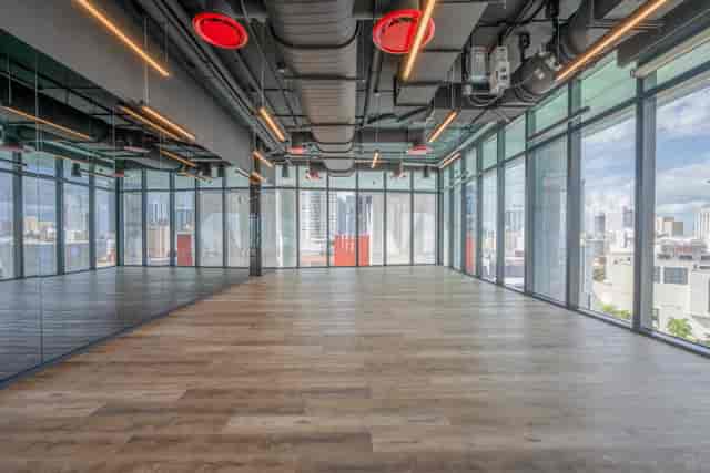 Keys at The Elser Hotel: Industrial-chic event space with floor-to-ceiling windows for workshops.