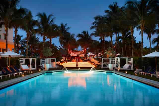 Riviera poolside venue at Cadillac Hotel for luxury corporate events and incentive receptions.