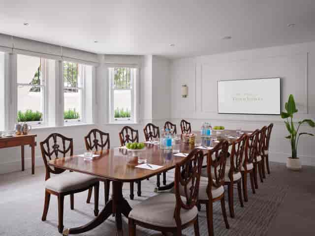 Boardroom setup at The Mulberry, Chelsea Townhouse for professional meetings and corporate events.