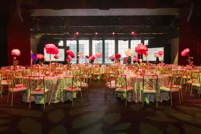 Ritz-Carlton Fort Lauderdale ballroom banquet setup with floral centerpieces for luxury events.