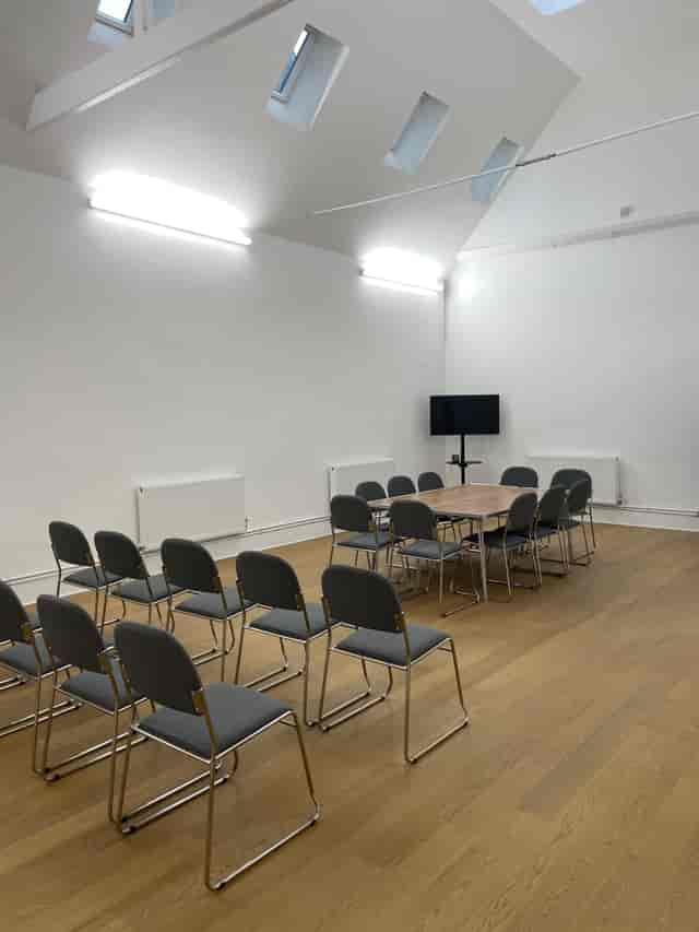 Back Hall meeting space in West Kilburn Baptist Church for professional event venue hire.