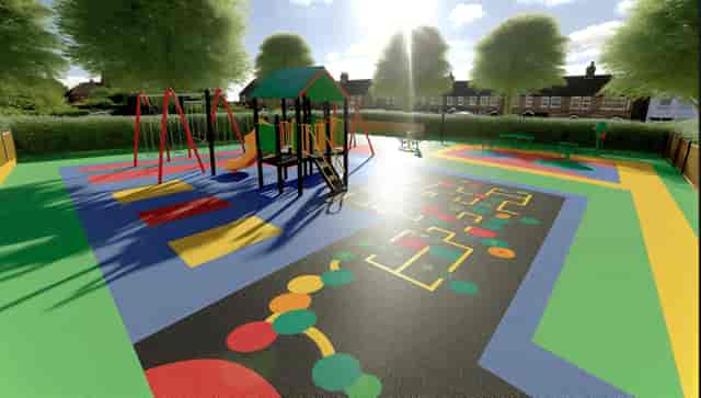Kingsbury Green School Field: outdoor activation space for family events and team building.