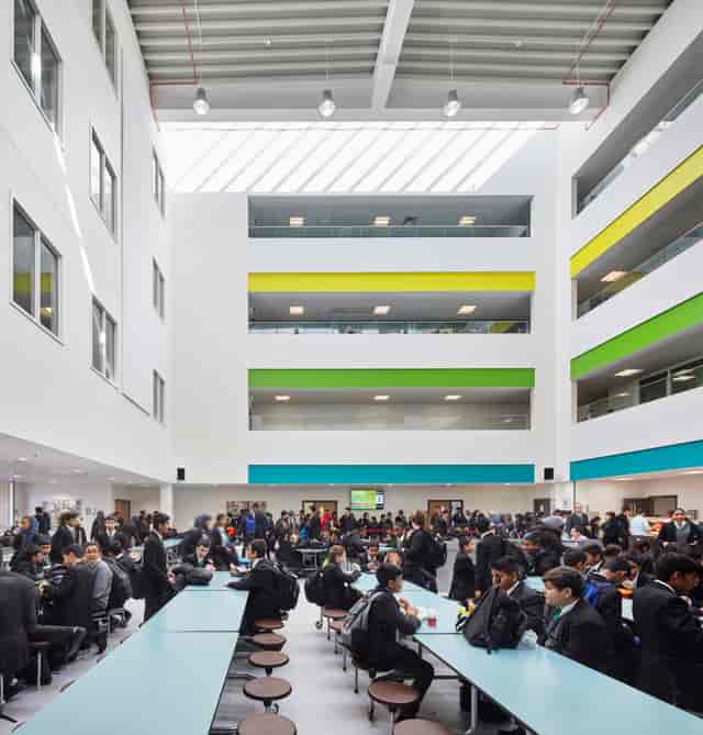 Alperton Community School Main Hall: High-density canteen venue for events and catering.
