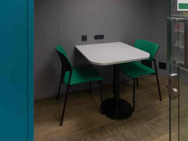 John Harvard Library sound-dampened meeting pod for focused remote work and professional meetings.