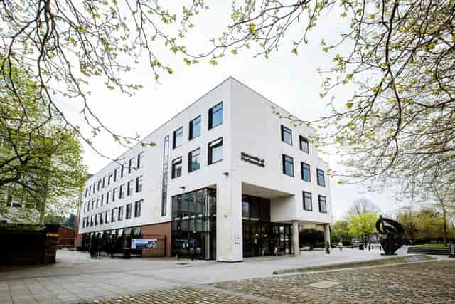 Modern Dennis Sciama Building, University of Portsmouth, for academic conferences and seminars.