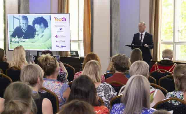 Speaker at University of Portsmouth Langstone Campus corporate conference session.