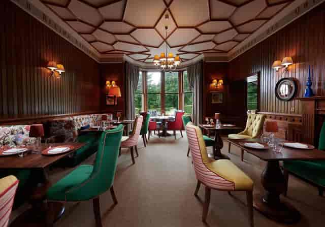 1887 Restaurant private dining room with wood paneling for executive board meetings and VIP events.