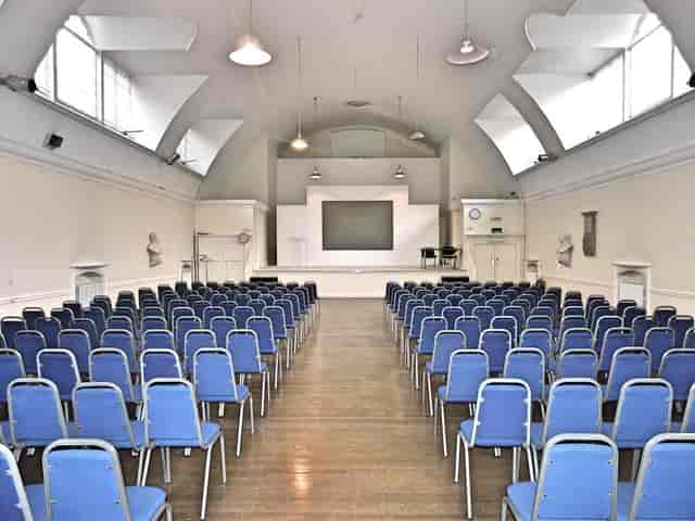 Mary Ward Hall auditorium with theater-style seating for presentations and seminars.