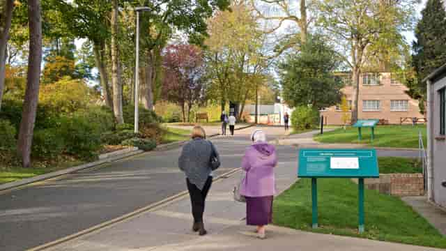 York House Grounds campus venue with wayfinding signage for corporate events and outdoor conferences.