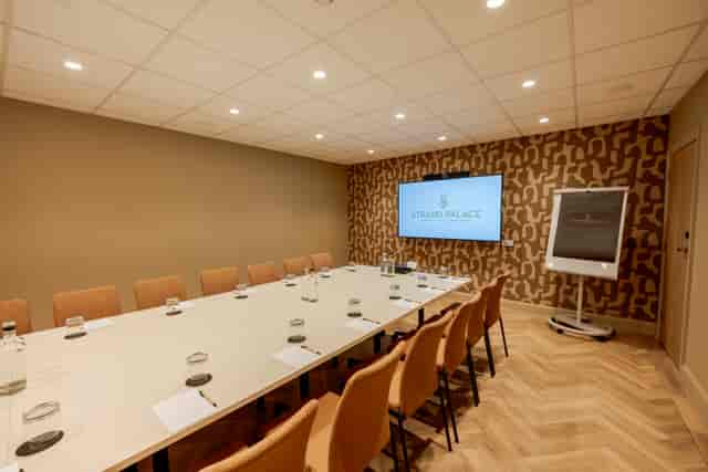 Boardroom meeting room at Strand Palace for professional business events and corporate workshops.