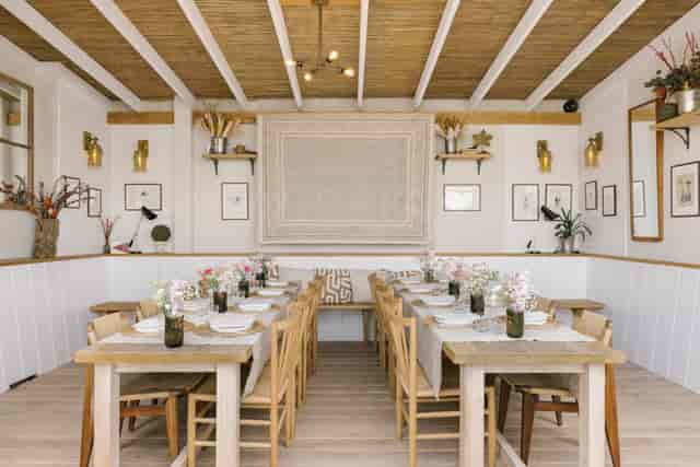 The Playroom at The Broadcaster: Sophisticated neutral space for private dining and workshops.