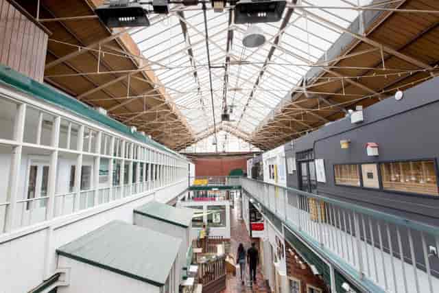 Industrial venue in Manchester with skylight, perfect for unique corporate events and marketplaces.