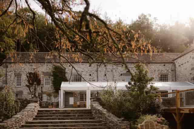 Rustic Sevine restaurant with marquee extension for private events and venue hire.