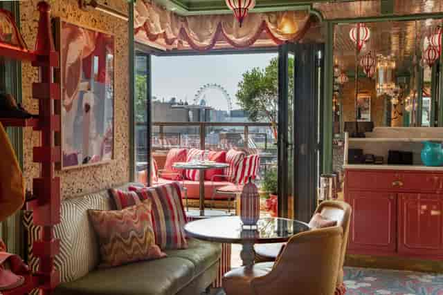 Private bar in HDN with terrace view, ideal for VIP hospitality and exclusive networking.