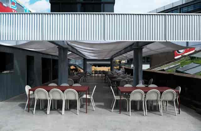 Village Underground industrial rooftop venue for corporate mixers and breakout sessions.