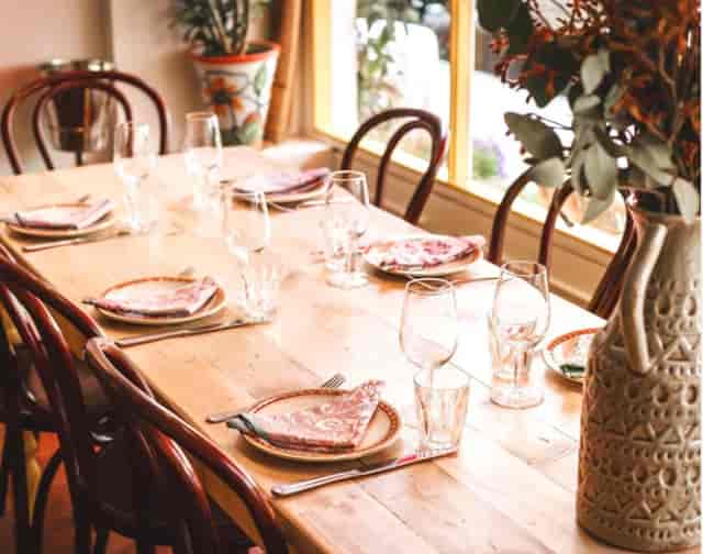 Rustic table setting at Jikoni for exclusive private dining and boutique boardroom events.
