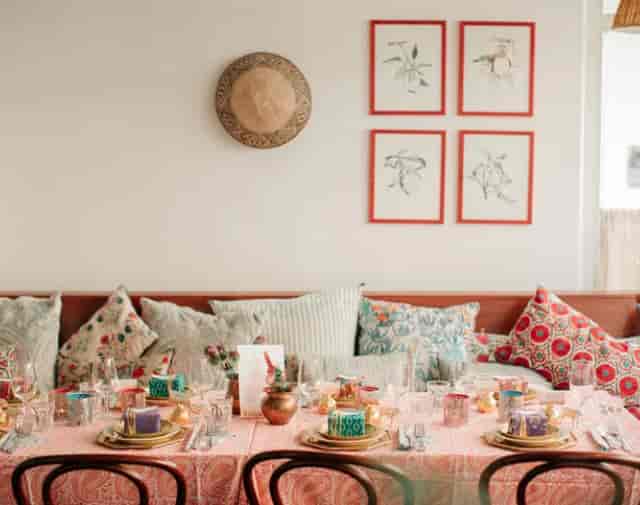 Jikoni exclusive hire: intimate dining setup with elegant table linens for boutique events.