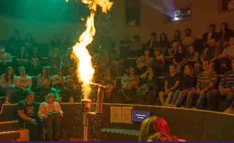 Experiential entertainment event at Techniquest venue for corporate event hire.