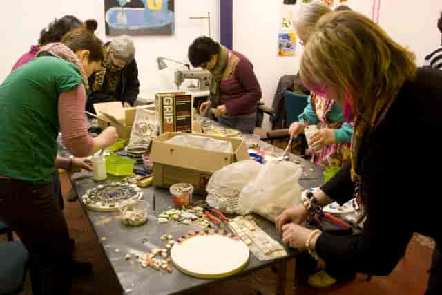 Creative team workshop in The Gallery at Moseley Community Hub for collaborative bonding events.