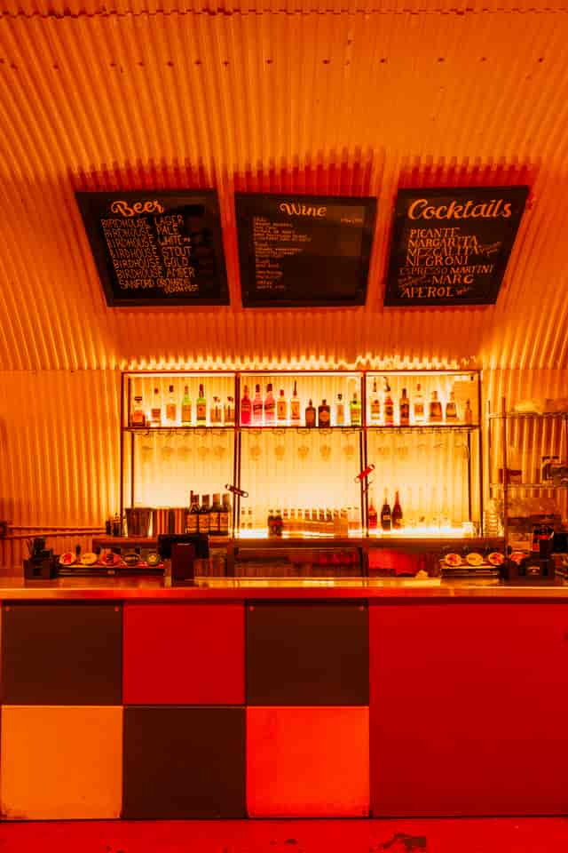Industrial-chic bar at Brewery Arch for networking events and evening receptions.