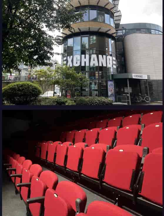 Glass-fronted theater at The Exchange Twickenham, perfect for venue hire and event presentations.