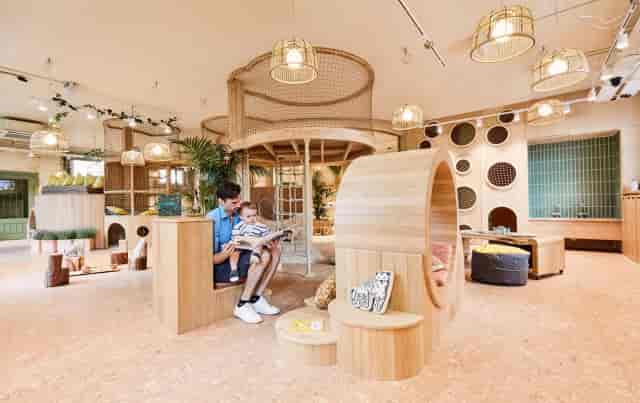 Family-inclusive corporate event venue, breakout space in Meanwhile Gardens Playhut.