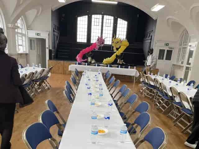Kensal Rise Library hall: versatile banquet and conference venue for events.