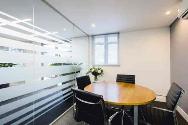 Circular meeting room at The Hawth for private stakeholder meetings and team huddles.