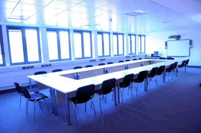 U-shape boardroom in Solihull Hospital Education Centre for workshops and corporate meetings.