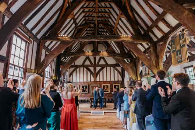 Historic Old Bank York venue featuring exposed beams for intimate wedding and event hire.