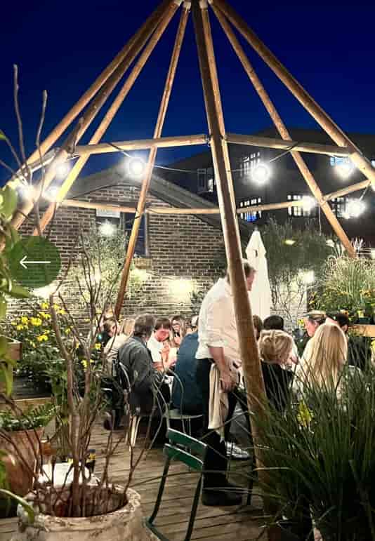 Trindle Stores outdoor tepee venue with ambient lighting for corporate networking and social events.