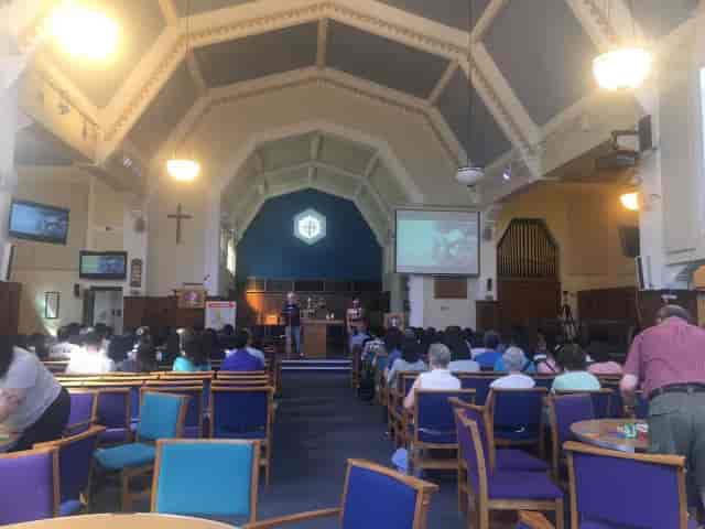 Main Hall at Solihull Methodist Church: auditorium seating for community events and seminars.