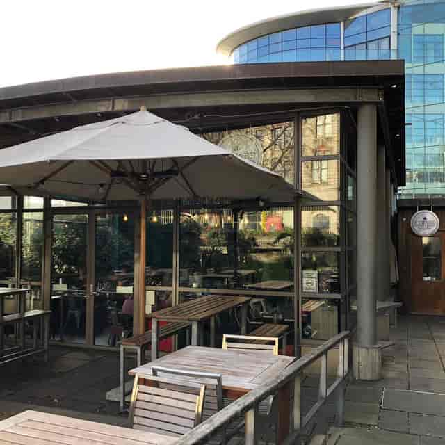 Covered outdoor venue at Byward Kitchen and Bar for corporate networking and event receptions.