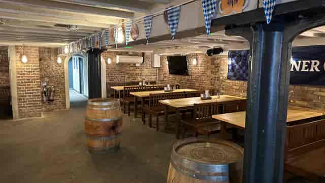 Munich Cricket Club Tower Hill rustic cellar event venue for corporate beer tastings and parties.