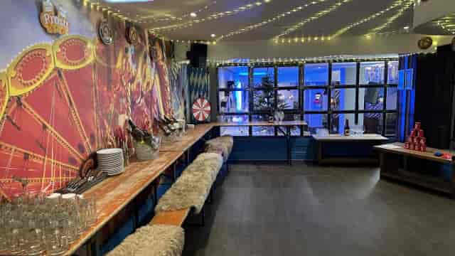 Munich Cricket Club event venue with ambient lighting for corporate receptions or themed parties.