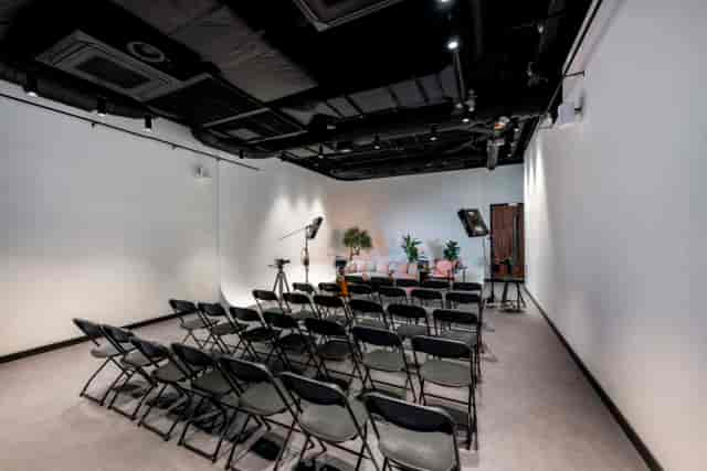 Industrial breakout space at Canvas Studios for production workshops and panel discussions.
