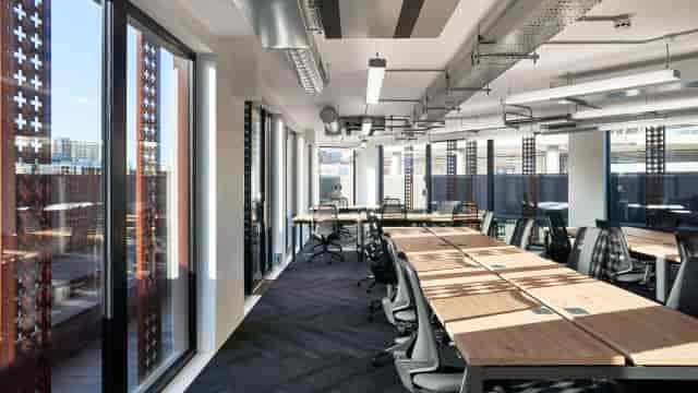 Modern, light-filled meeting room for collaborative workspace and pop-up office events.