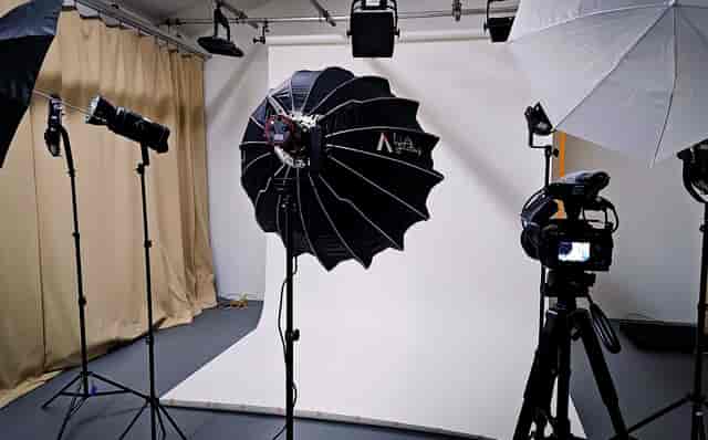 Pop-up production studio at Ravenor Farm Studios for professional headshots and hybrid events.