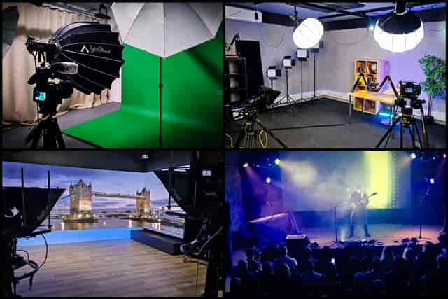 Ravenor Farm production studio for hybrid events and professional broadcast stage recording.
