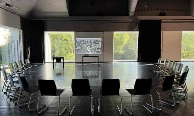 Fusion Main Club Room set up for collaborative workshops and interactive presentations.