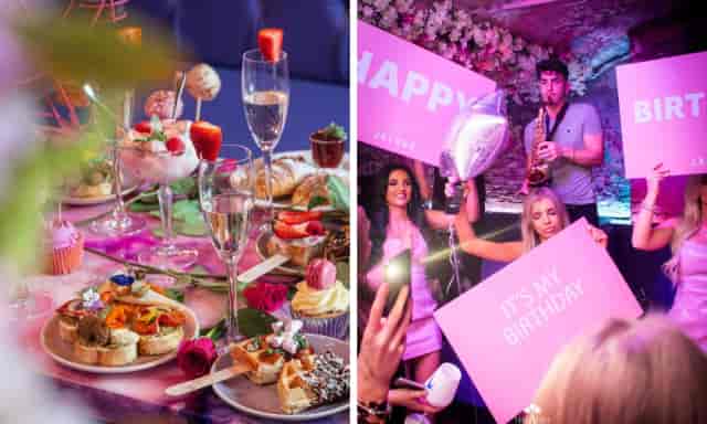 Pink Party Room in Jaloux brunch with live entertainment for milestone celebrations and events.