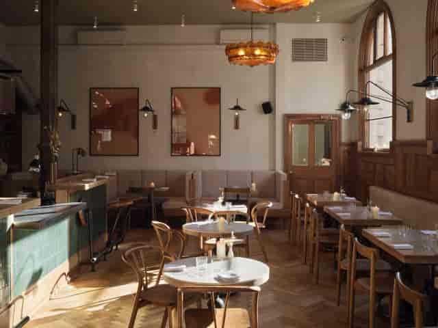 Wine Bar at Morchella with flexible seating for corporate dinners and networking events.