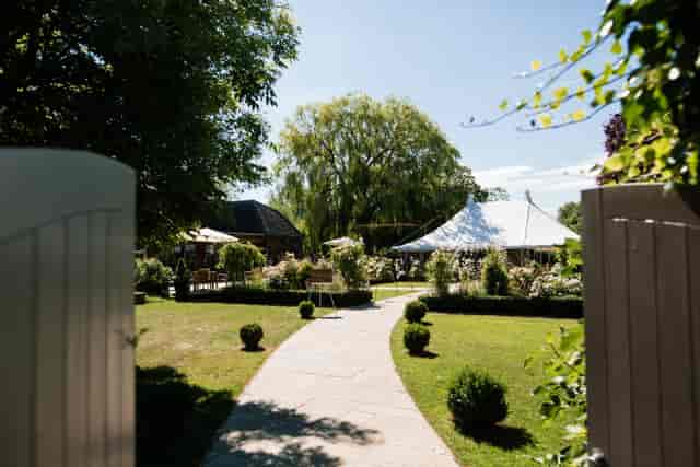 Houchins luxury marquee and walled garden for wedding and corporate event venue hire.