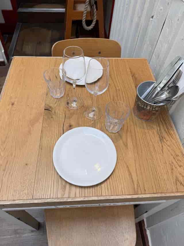 Rustic table setting at VENEZIA Room in Briciole for informal dining or casual event.
