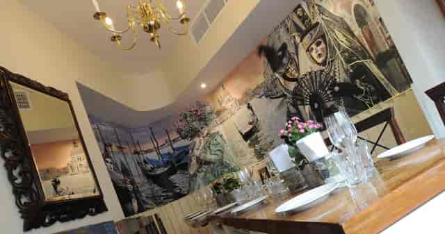 Venezia Room at Briciole: Venetian Masquerade private dining space for intimate events.