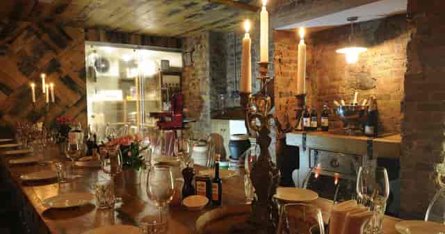 VENEZIA Room at Briciole: rustic private dining space for VIP incentive dinners and client events.